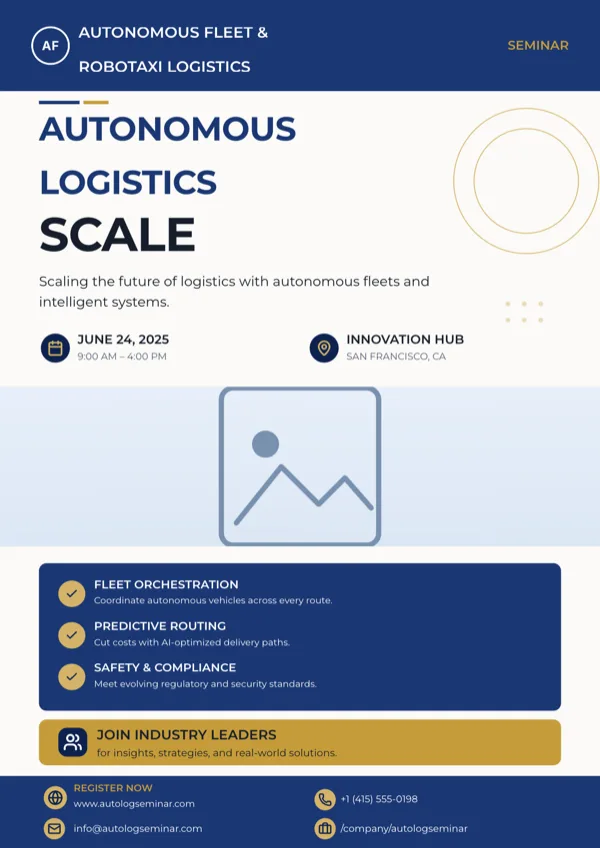 Autonomous Fleet Logistics Seminar, A4 Portrait flyer template