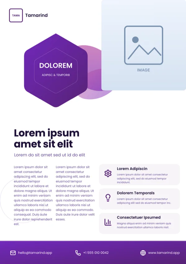 Business Profile, Violet Hex flyer template