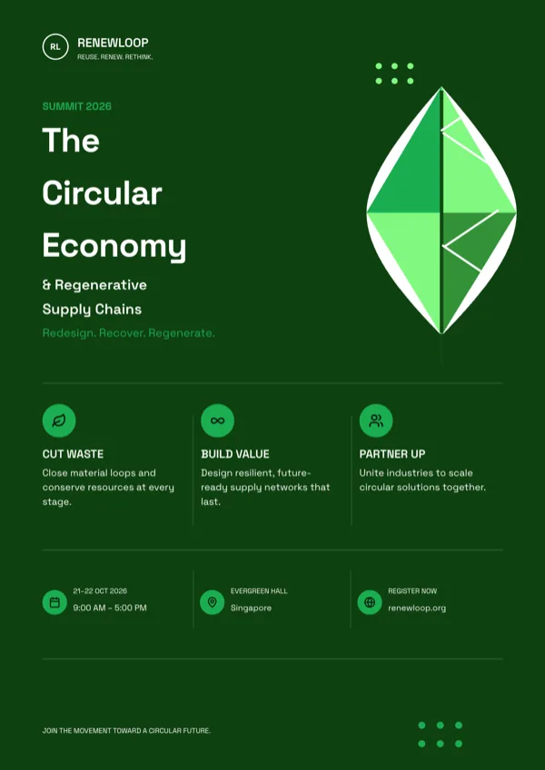 Circular Economy, Sustainability Summit, A4 Portrait flyer template