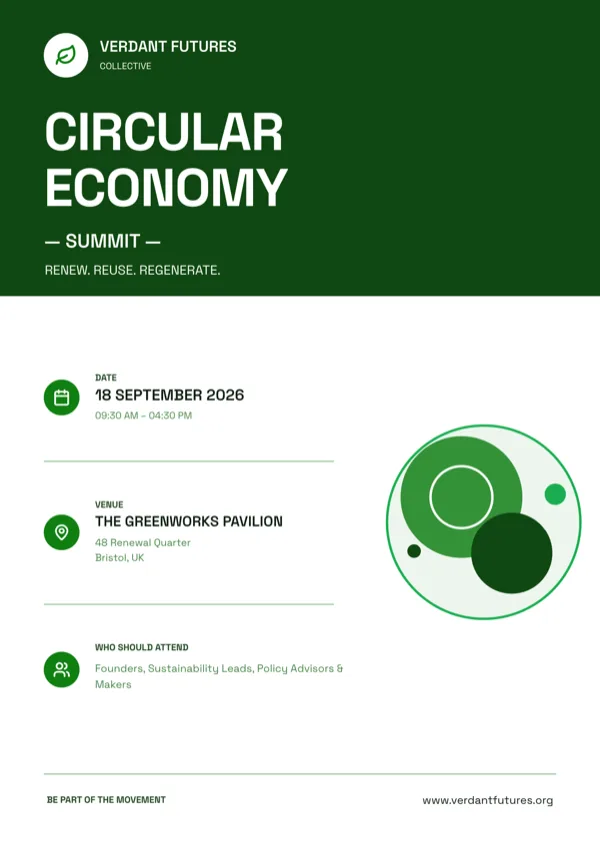Circular Economy Forum, A4 Portrait flyer template