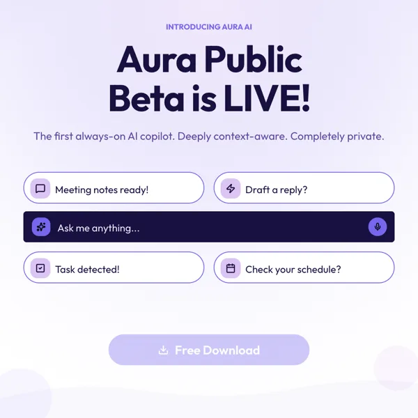 Aura, Copilot Beta Launch flyer template