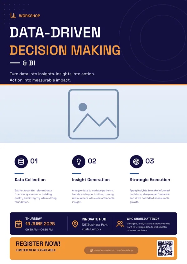 Data-Driven Decision Workshop, A4 Portrait flyer template