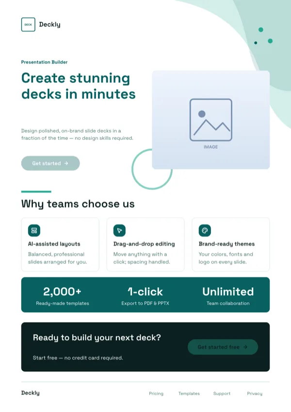 Deckly, Presentation Builder Flyer flyer template