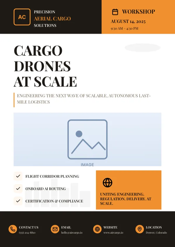 Commercial Drone Delivery Seminar, A4 Portrait flyer template