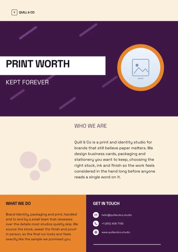 Eggplant Stylish Brochure Flyer flyer template