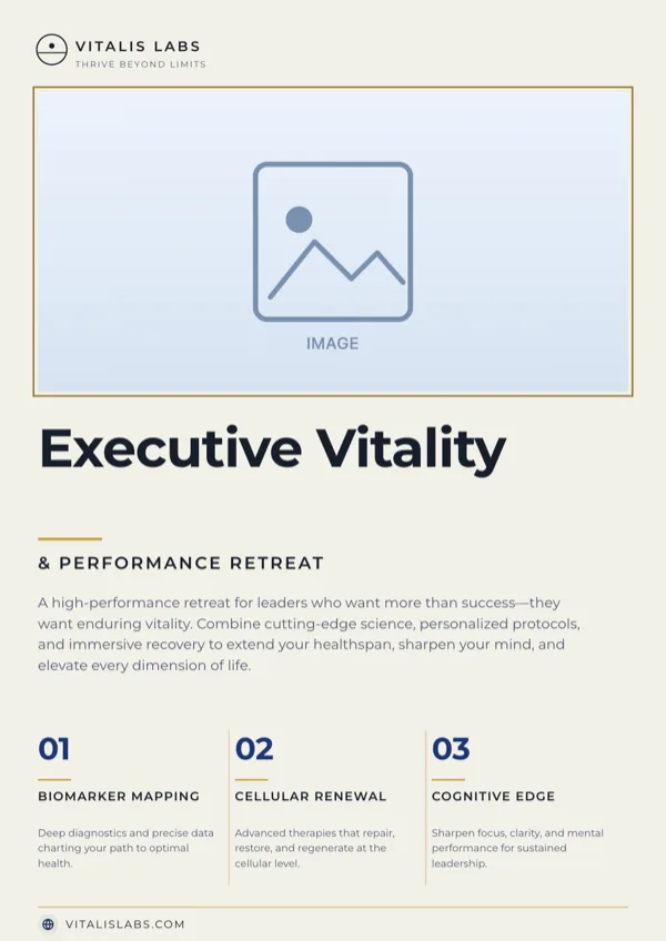 Executive Longevity, Wellness Retreat, A4 Portrait flyer template
