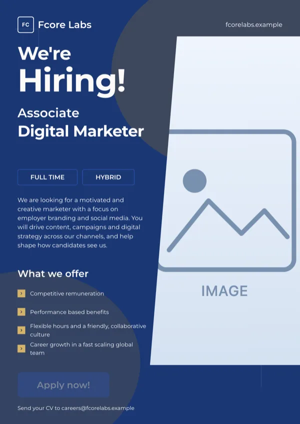 Fcore, Hiring Role Poster flyer template