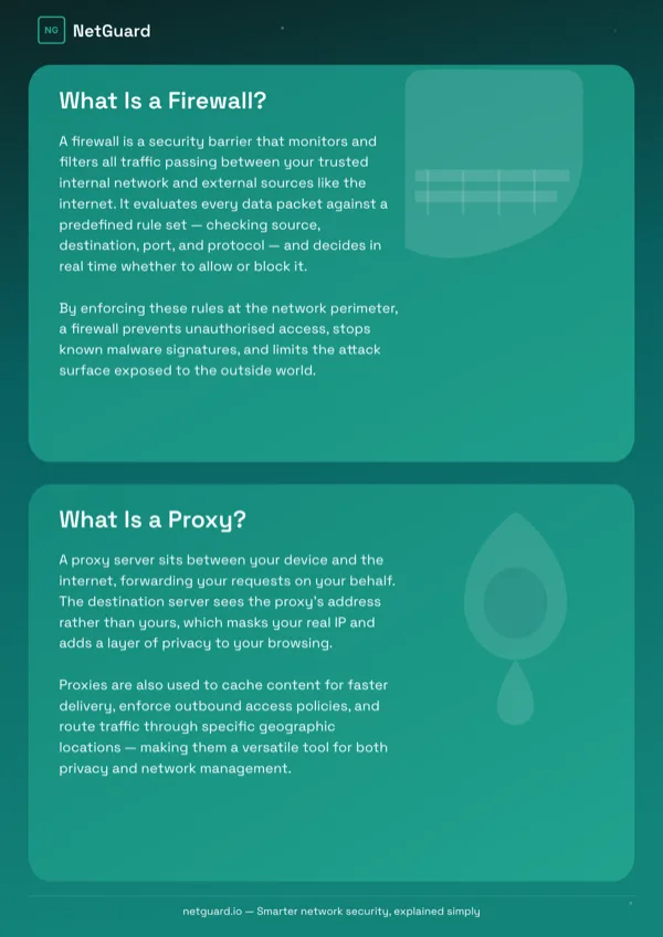 NetGuard, Firewall & Proxy Explainer flyer template