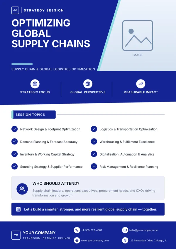 Global Supply Chain, Strategy Session flyer template