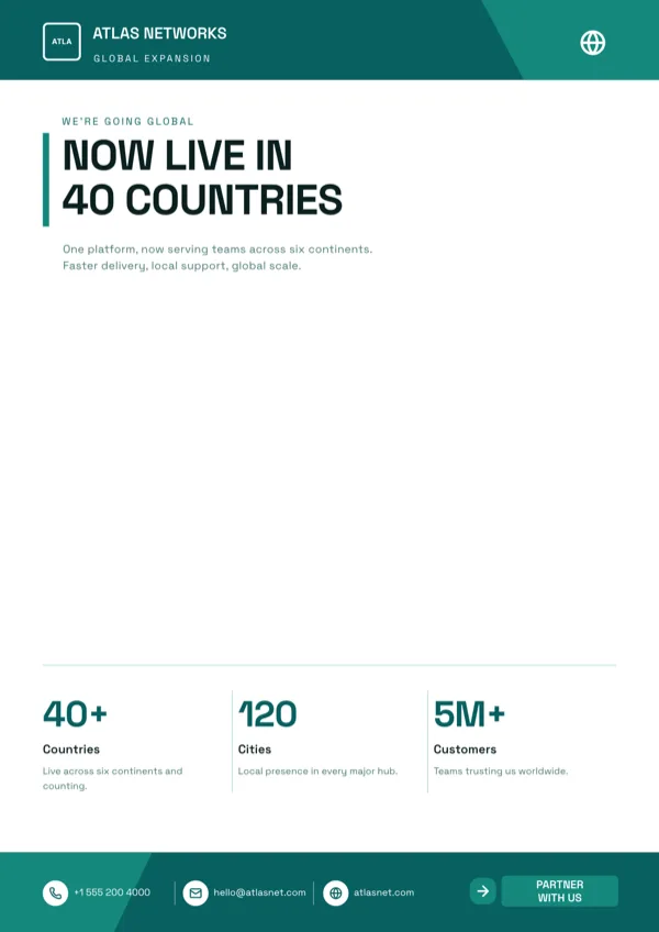 GlobalReach, Expansion Announcement flyer template