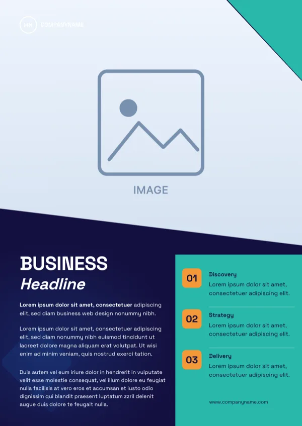 Harbor Navy Diamond Photo Business Flyer flyer template