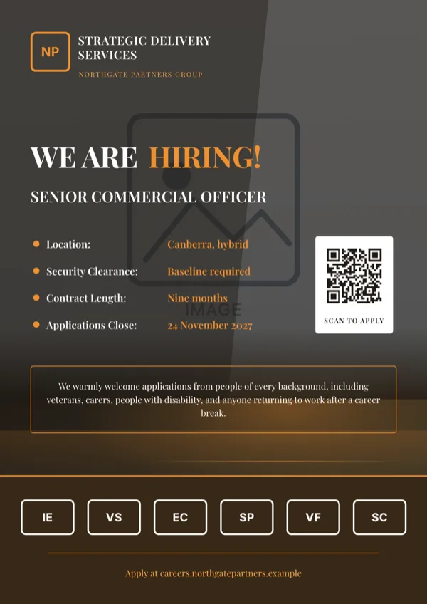 Hiring Role Details Dark flyer template
