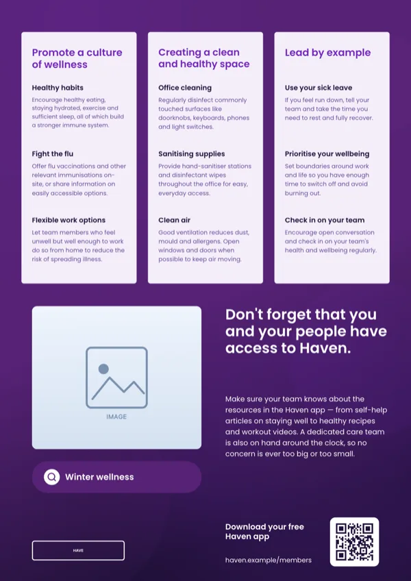 Indigo Workplace Wellness Culture Sheet Flyer flyer template