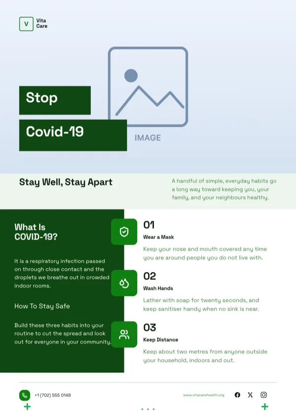 Lichen Stay Safe Covid Flyer flyer template