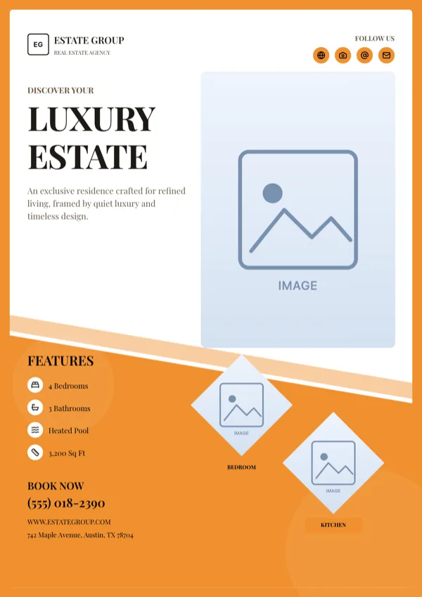 Luxury Estate, Property Listing flyer template