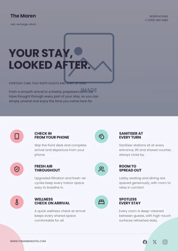 Macaron Safe Stay Prevention Poster flyer template