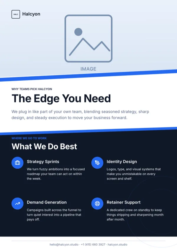 Meridian, Services & Advantages flyer template