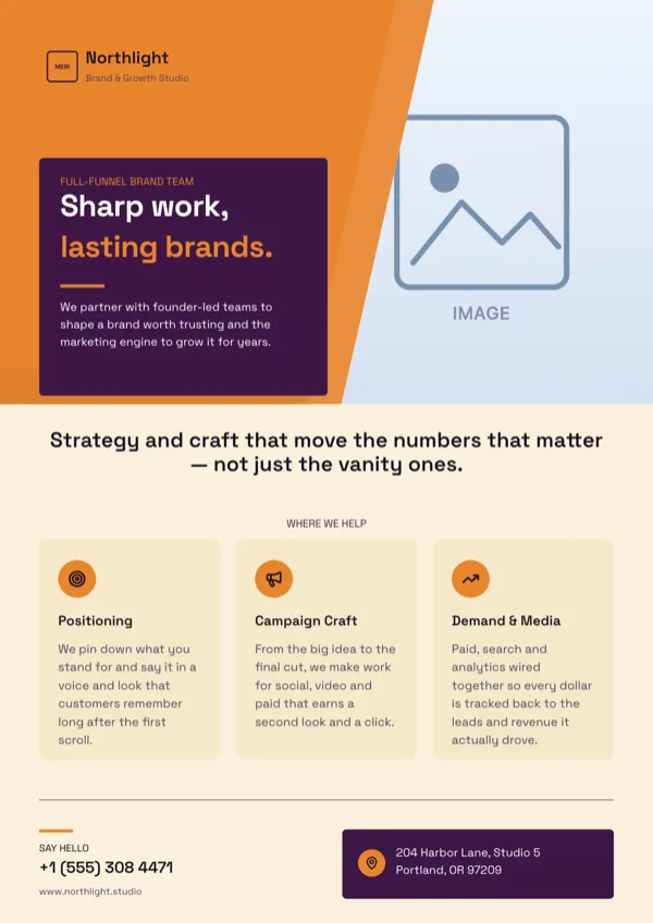 Meridian, Marketing Agency Hero flyer template