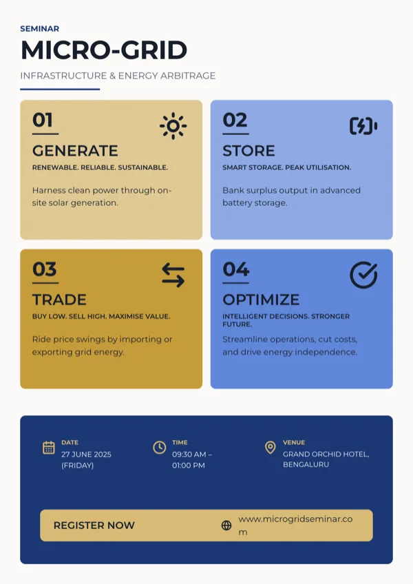 Micro-Grid Seminar, Four Quadrant, A4 Portrait flyer template
