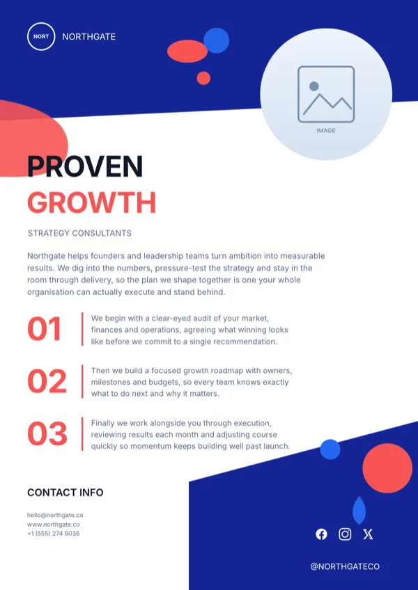 Navy Coral Business Flyer flyer template