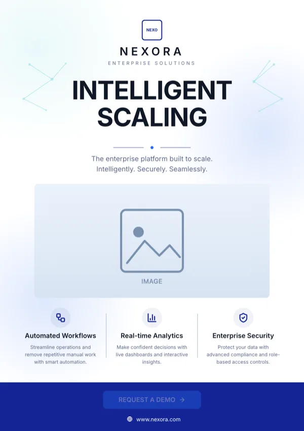 Nexora, Intelligent Scaling flyer template