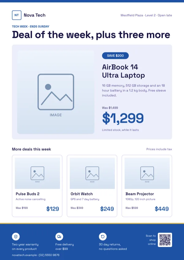Nova Tech, Hero Deal Tiles flyer template