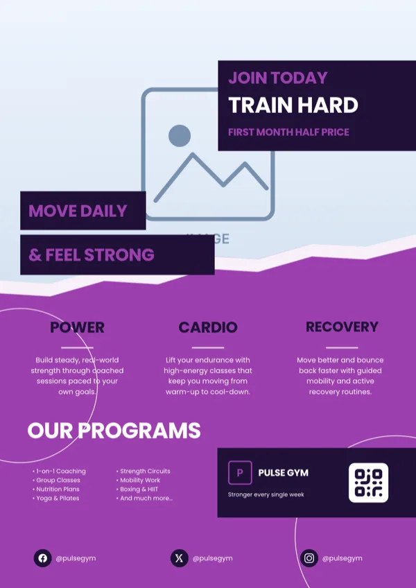 Orchid Stay Active Fitness Flyer flyer template