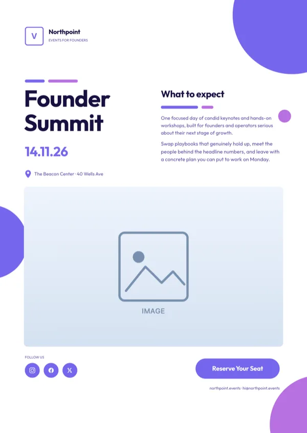 Periwinkle Business Events Flyer flyer template