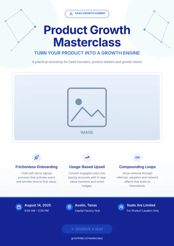 SaaS Product Growth Masterclass flyer template