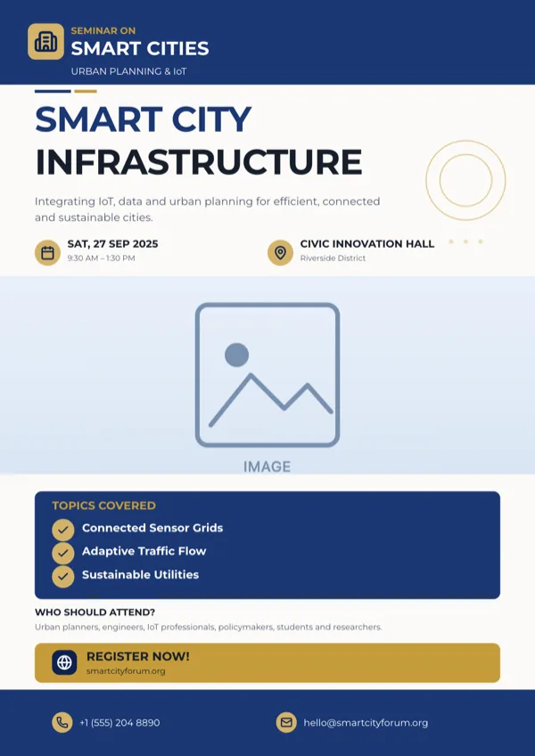 Smart City Infrastructure Seminar, A4 Portrait flyer template