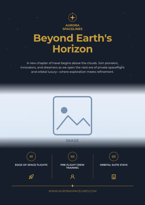 Space Tourism, A4 Portrait flyer template