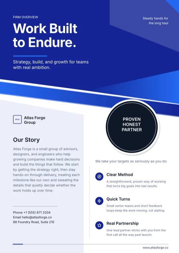 Spark, Two-Column Business Brochure flyer template