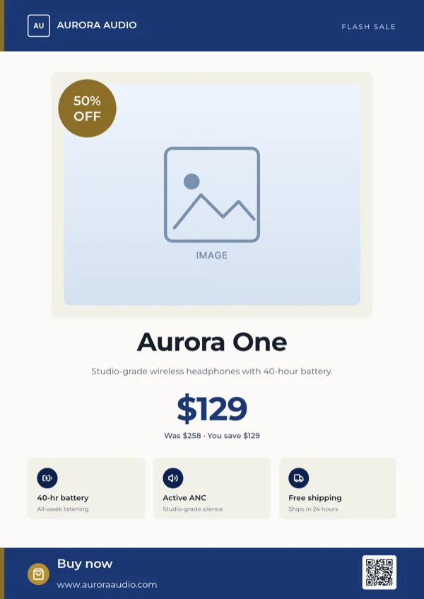 Spotlight, Single Product Flash Sale flyer template
