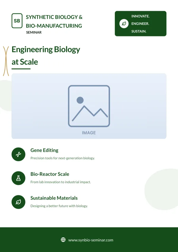 Synthetic Biology Seminar, A4 Portrait flyer template
