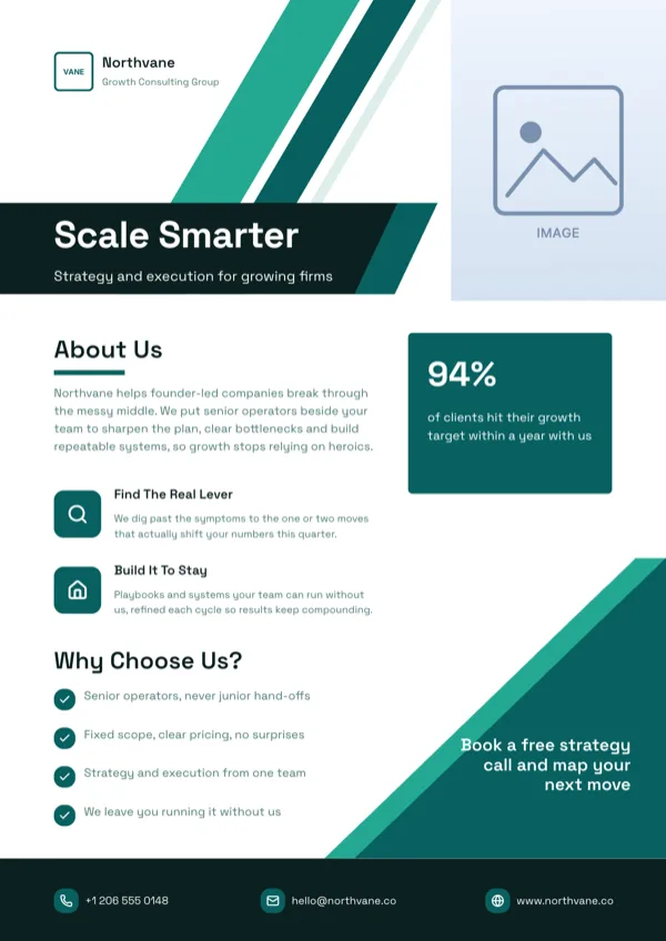 Teal Corporate Diagonal Business Flyer flyer template