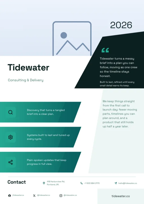 Teal Diagonal Quote Flyer flyer template