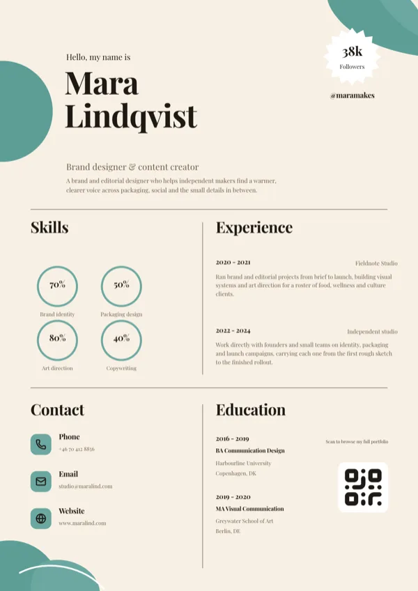 Terracotta Retro Resume CV flyer template
