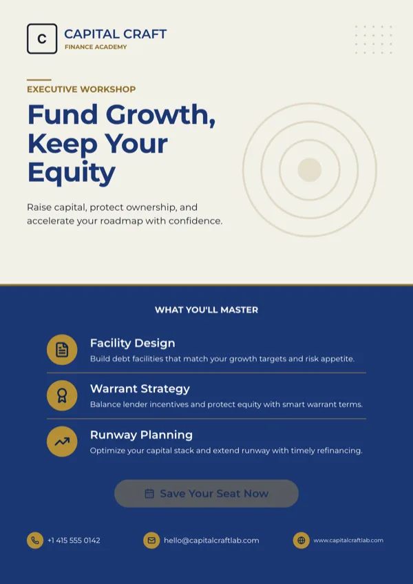 Venture Debt Masterclass, A4 Portrait flyer template