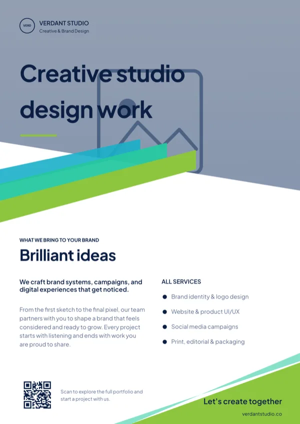 Verdant, Creative Studio Flyer flyer template