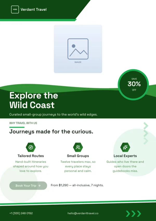 Verdant, Travel Adventure Flyer flyer template