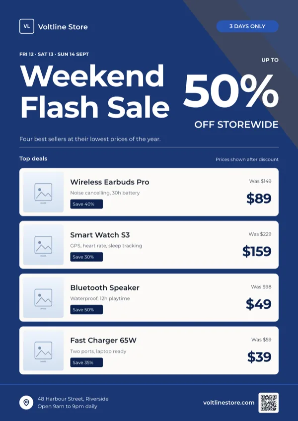 Voltline, Weekend Flash Sale Stack flyer template