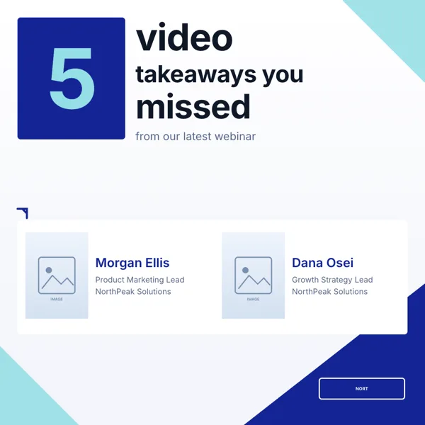 Webinar Takeaways, Carousel Cover flyer template