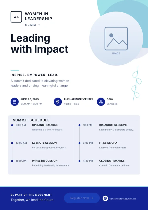 Women in Leadership, Summit flyer template