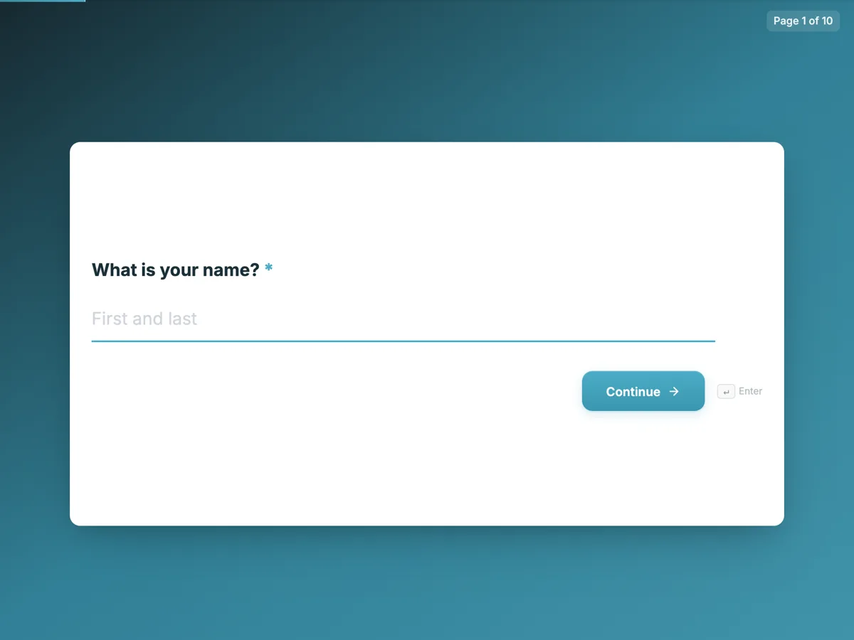 The Demo request template as a respondent sees it, first question