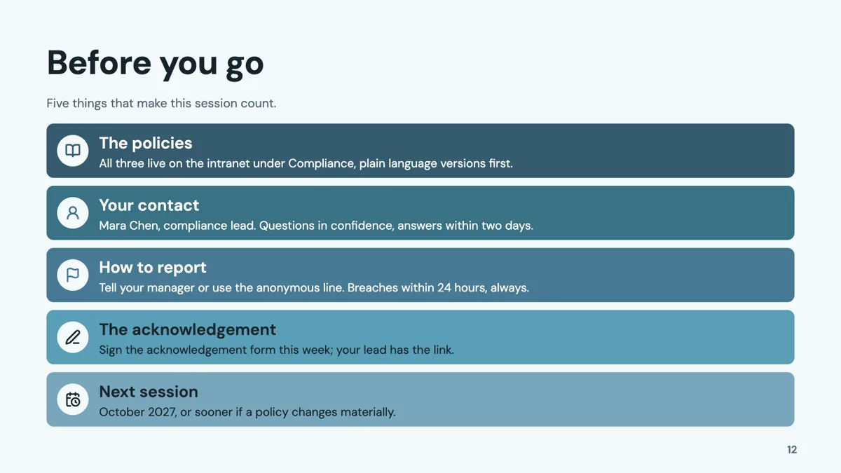 Checklist: 5 Row Stack slide template