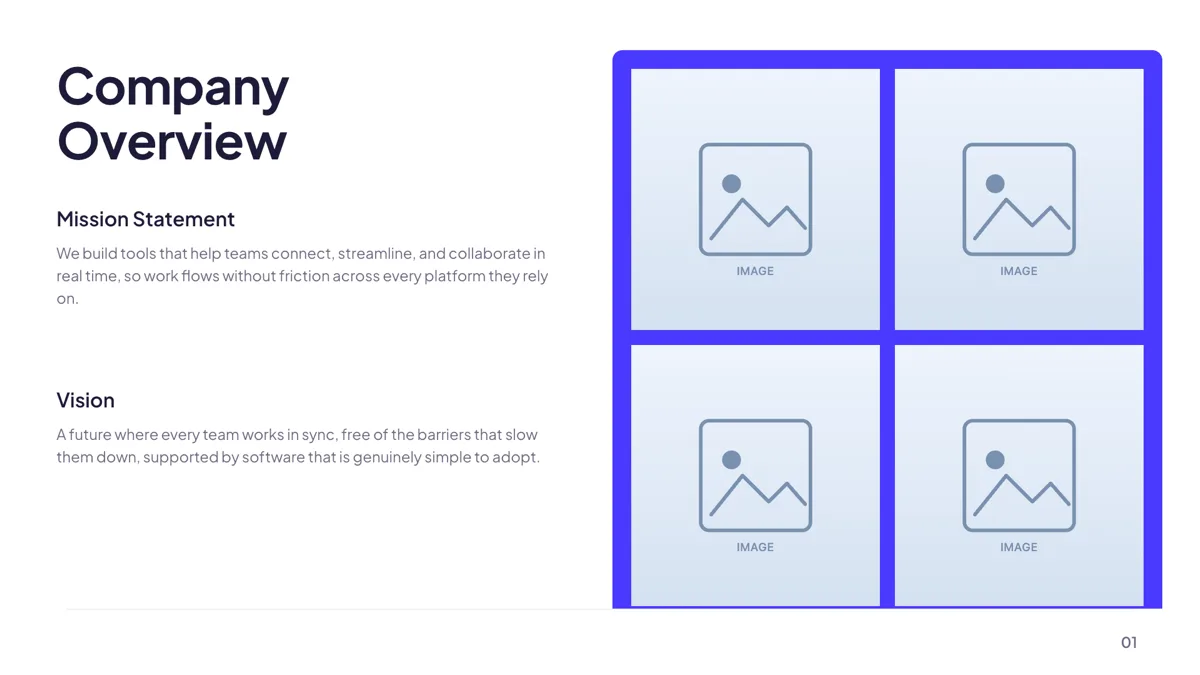 Context: Dual Statement + Photo Panel slide template