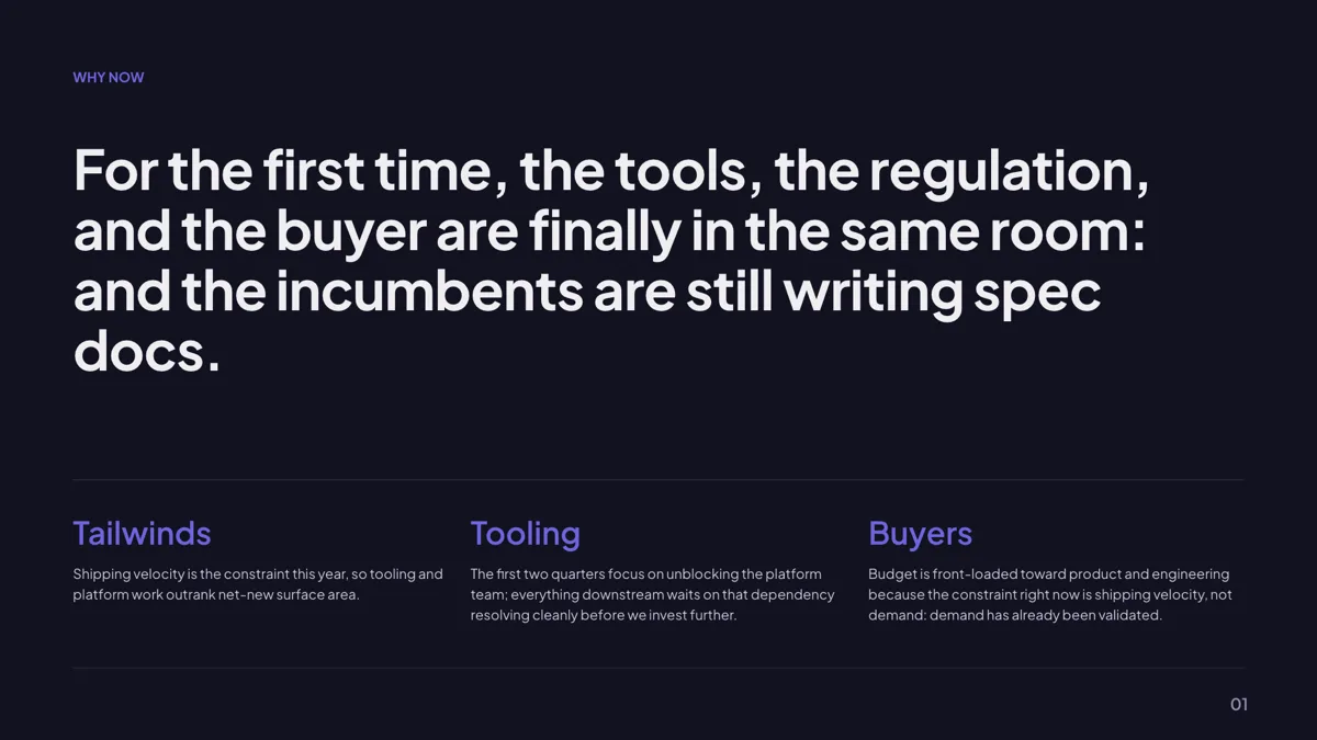Context: Why Now Big Statement slide template