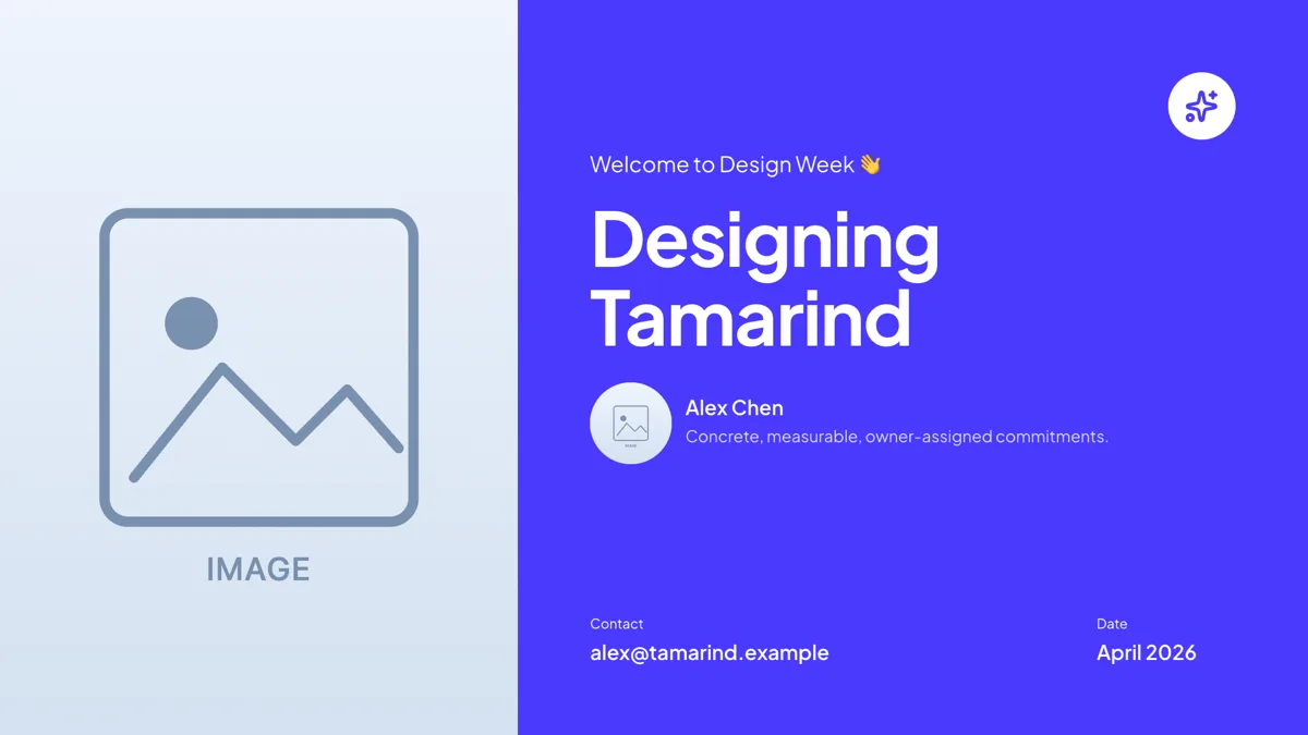 Cover: Split Photo + Panel slide template