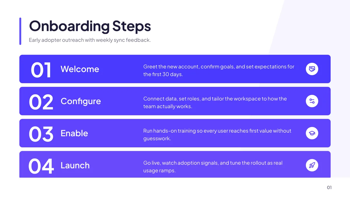 Process: 4 Stepped Arrow Rows slide template
