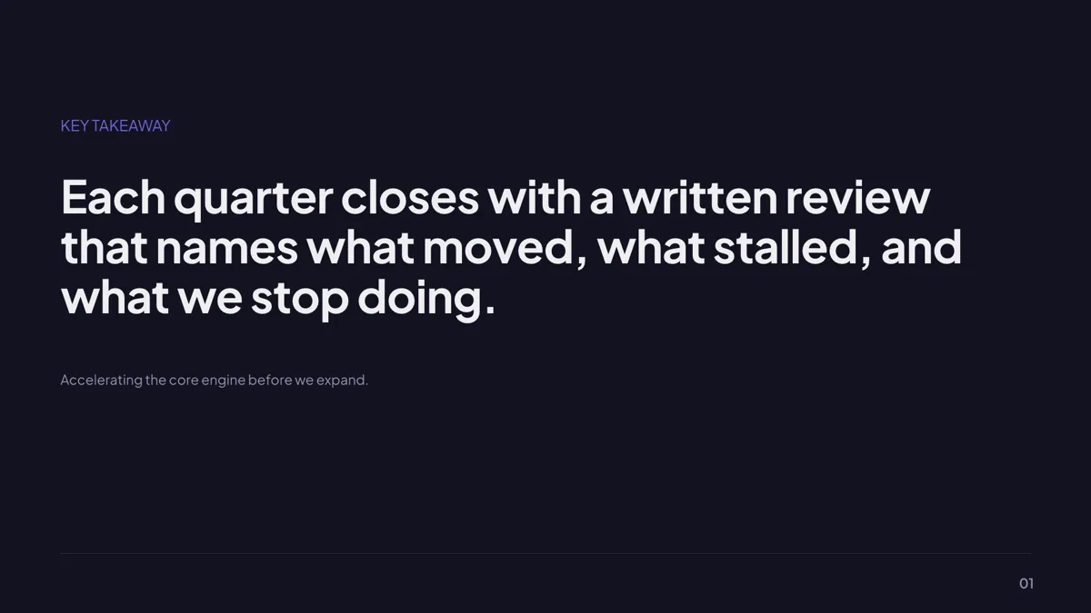 Takeaway: Single Bold Statement slide template